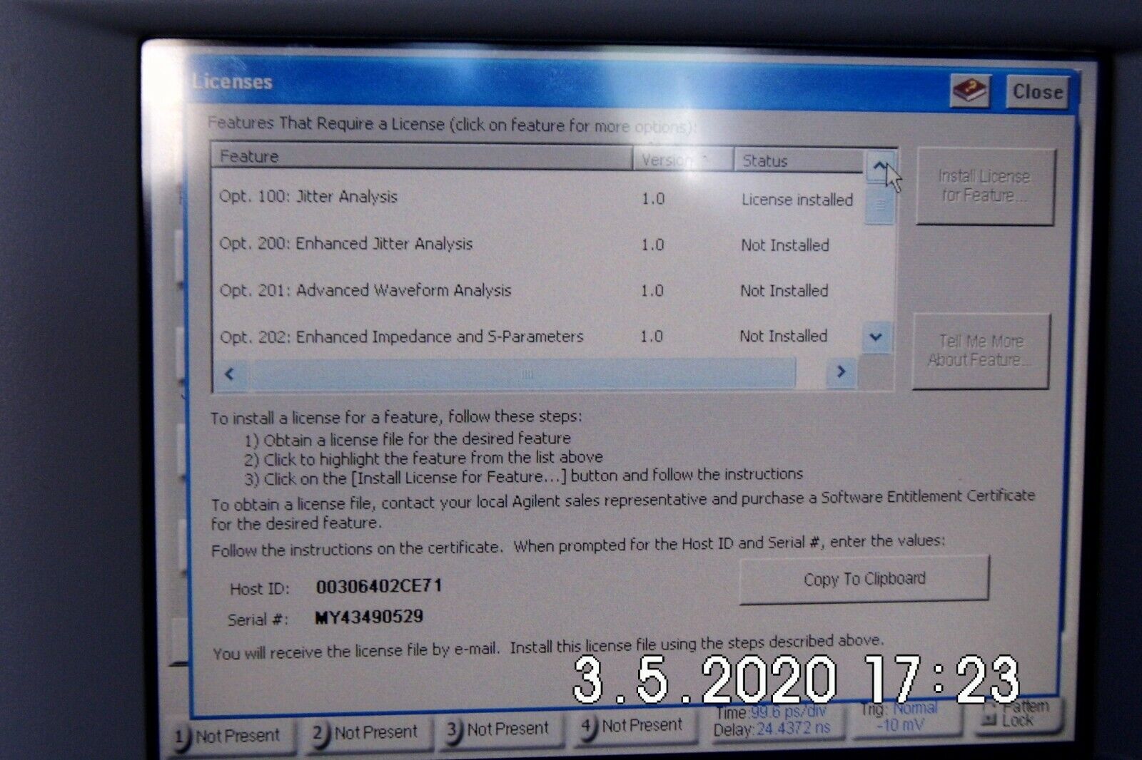 Agilent 86100C Infiniium DCA-J Oscilloscope Mainframe 001,100 NIST calibrated Agilent 86100C Infiniium DCA-J Oscilloscope Mainframe 001,100 NIST calibrated